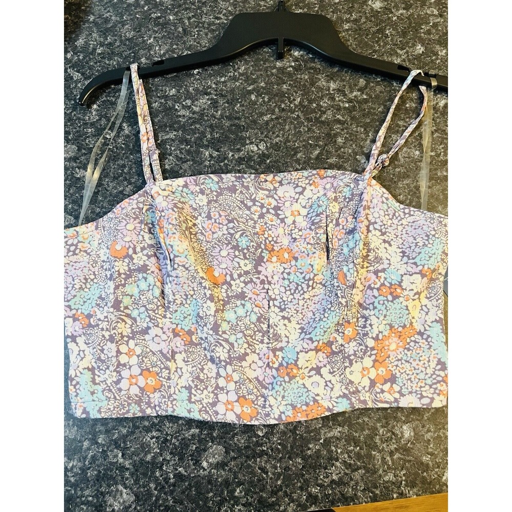 Arizona Purple‎ Multi Color Cropped Top Women's Size Med